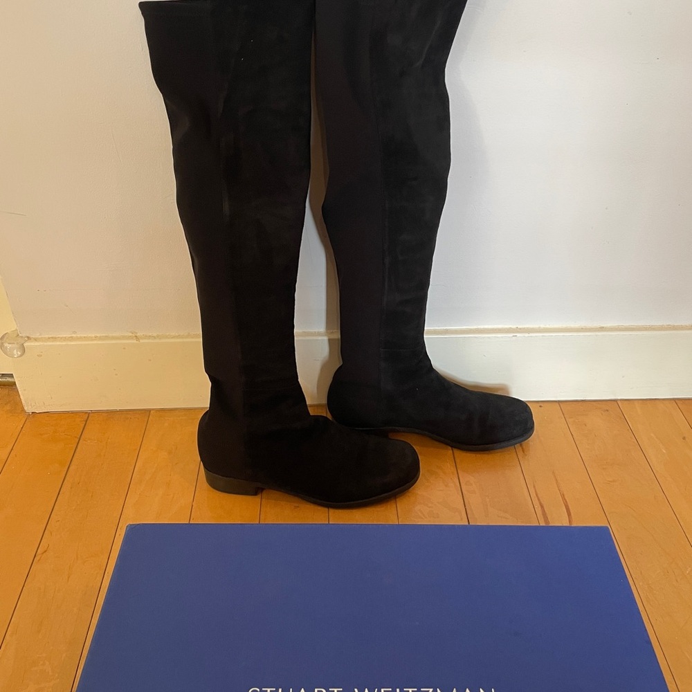 Stuart Weitzman Black Over-the-Knee Women's Boots - Picture 2 of 3